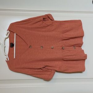 Coral Art Class Peplum Top